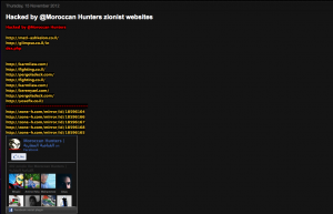 A list of websites that was targeted by Moroccan Hunters.